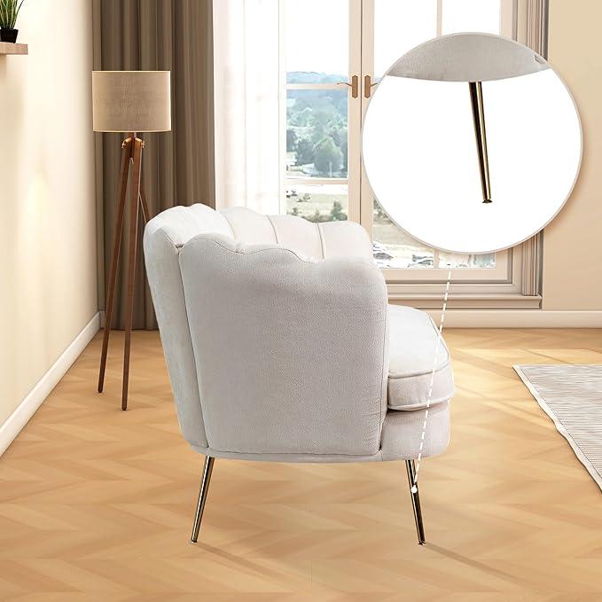 Aoiy &amp Wifon 59 W Comfy Small Loveseat for Small Spaces Upholstered 2-Seat Settee Loveseat with Metal Legs Chenille Beige