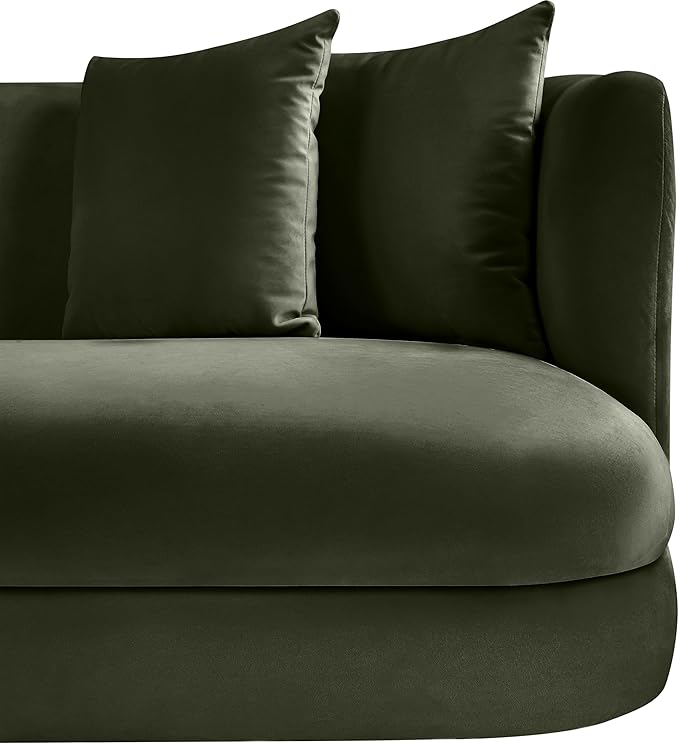 Meridian Furniture 699Green-C Alder Collection Modern | Contemporary Chair with Ultra Luxe Green Velvet 460 GSM Velvet Solid Wood Frame 38 W x 36 D x 30 H Green