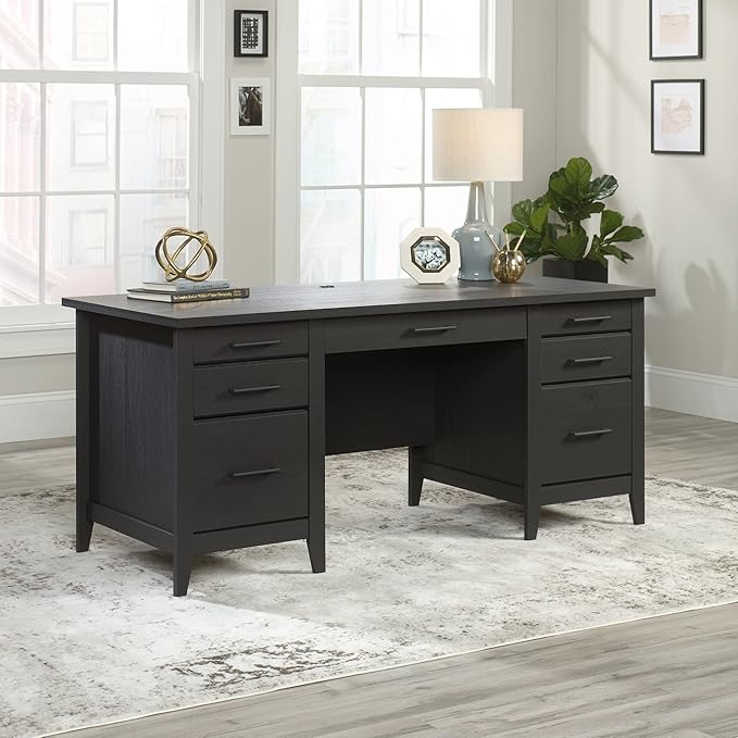 Sauder® Summit Station 66W Executive Computer Desk Raven Oak