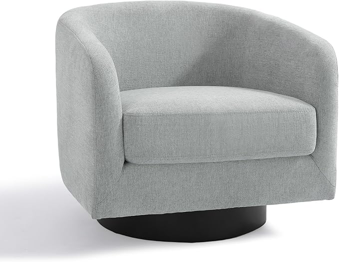 Lumibee Swivel Accent Barrel Chairs Set of 2 Upholstered Comfy Swivel Round Barrel Chair 360° Rotation Single Sofa Club Armchair for Living Room Reading Room Bedroom Chenille Light Grey
