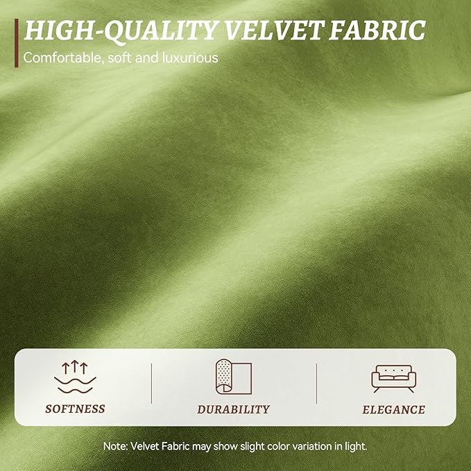 82 Inch Sofa with Extra Deep Seats Oversize Velvet Fabric 2 Seater Sofa for Living RoomModern Couch and Loveseat Comfy Armrests and Seats and Backrests Easy Installation Green