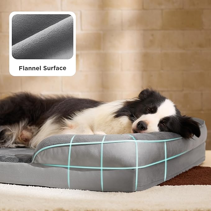 Bedsure Orthopedic Dog Beds Large Sized Dog - Washable Large Dog Cat Bed Waterproof Comfort Dogs Couch Sofa with Washable Removable Cover Pet Bed with Nonskid Bottom Ivory 35