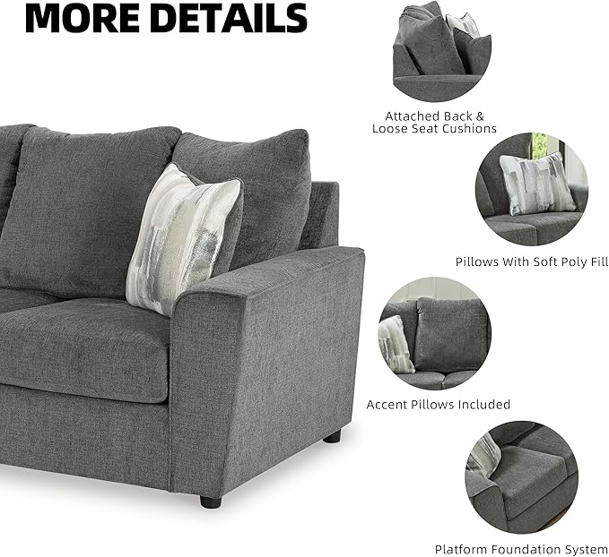Signature Design by Ashley Stairatt Casual Sofa with Flared Arms Gray