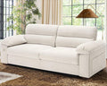 WorthFurni Sofas for Living Room Chenille Pillow-Armrest Loveseat Couch Set Small Sofa 3 Seater Sofa USB Charging Removable Sofa Cover Solid Wood Frame Easy to Install (90.5 inch Beige)
