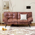MUUEGM Convertible Futon Sofa Bed Memory Foam Futons Couch Bed 71 Adjustable Backrests and Armrests Sleeper Sofa Modern Love Seat Couch Bed for Living Room Small Space Office Dark Brown