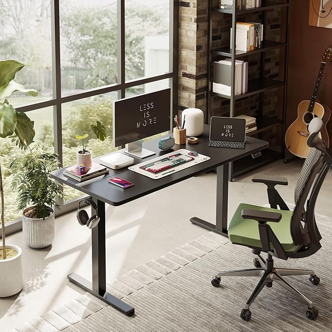 FEZIBO Electric Standing Desk Adjustable Height 40 x 24 Inch Sit and Stand Desk Home Office Desk Ergonomic Workstation Computer Desk Black