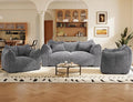 3 Piece Sofa Set 73.2 Inch Loveseat Sofa and 2 Units 47.2 Inch Single Sofa Comfy Chairs with Scratch-Resistant Pet-Friendly Chenille No Assembly Required Light Grey