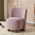 Modern Low Back Accent Chair Upholstered Armless Living Room Chairs Round Pine Wood Feet for Small Living Spaces Living Room Bedroom Balcony Office Reading Nook Purple