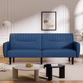 Futon Sofa Bed75.8 Linen Fabric Comfy Futon Couch Bed3 Seater Convertible Sleeper Sofa with Adjustable BackrestsModern Folding Loveseat for Living RoomOfficeApartmentBedroomBlue