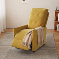 Manual Recliner Chair for Adult Velvet Reclining Chair with Chunky Cushion for Small Space Comfortable Reclining Sofa for Living Room Bedroom Home Theater Easy Assembly (Yellow)