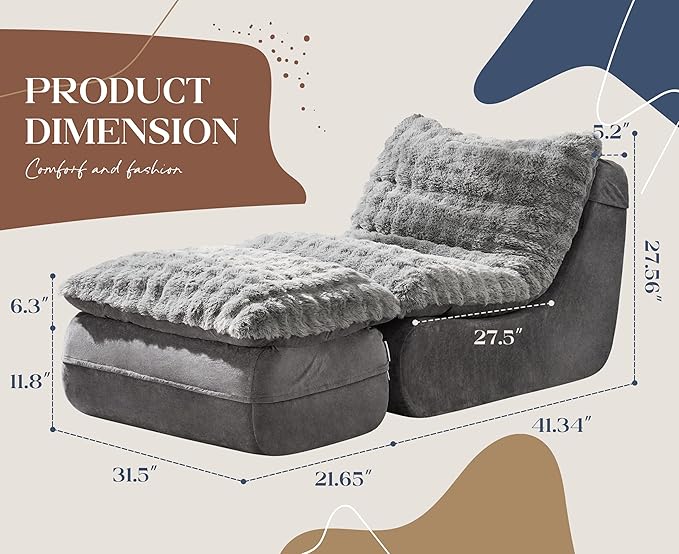 Hobestluk Sofa Couch Foam Sofa for Small Spaces Comfy Sofas with footrest Couch Recliner Small Sofas for Living Room Bedroom Apartment (Grey)