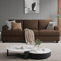 89 Inch Sofa with Extra Deep Seats Oversize 3 Seater Sofa for Living Room Modern Couch and Sofa Comfy Armrests and Seats and Backrests Easy Installation Corduroy Fabric Brown