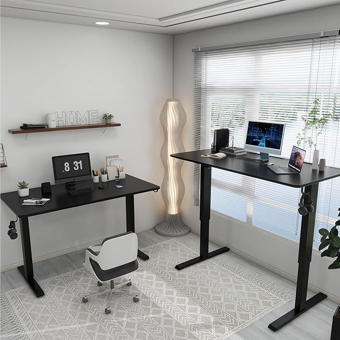 Whole Piece Manual Standing Desk Adjustable Height with Lockable Casters- Hand Crank Stand up Desk with Wheels Mobile Sit to Stand Workstation with Handle