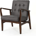 Club Chair Mid Century Modern Microfiber Club Chair with Wood Frame Accent Chairs for Living Room/Bedroom/Office/Cafe