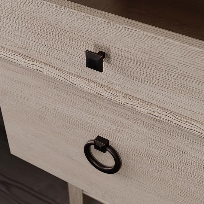 Sauder East Adara Single Pedestal Desk Cascade Oak Finish