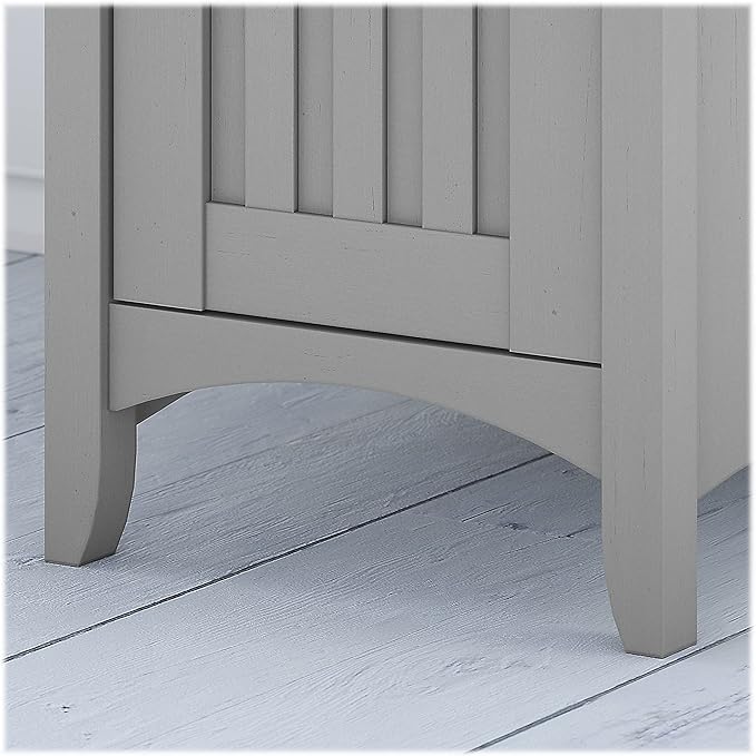 Bush Furniture Salinas 55W Corner Desk with Storage in Cape Cod Gray Compact Workstation for Home Office L Shaped Desktop Solution