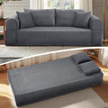 83 Sofa in a Box 3 Seater Couch No Assembly Boneless Sofa Bed with Cushion Back 2 Pillows Deep Seat Corduroy Fabric Side Storage Pockets for Living Room Bedroom Apartment Office Deep Grey