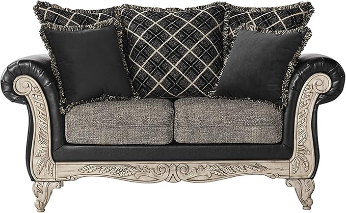 Roundhill Furniture San Marino Love Seats Ebony