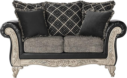 Roundhill Furniture San Marino Love Seats Ebony
