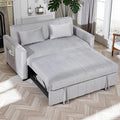 3 in 1 Convertible Sleeper Sofa Bed55.51 Velvet Futon Sofa Bed Pull Out Couch for Bedroom&ampLiving Room Loveseat Sofa Bed with Storage Pockets &amp 2 Toss PillowsAdjustable Backrest(Grey)