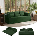 COMAX Futon Sofa Bed Queen 79 Convertible Sofa Bed Couches for Living Room 4 in 1 Folding Boneless Sleeper Corduroy Couch Loveseat Foam In a Box Comfy Foldable Lounge Fold Out Floor Mattress Green