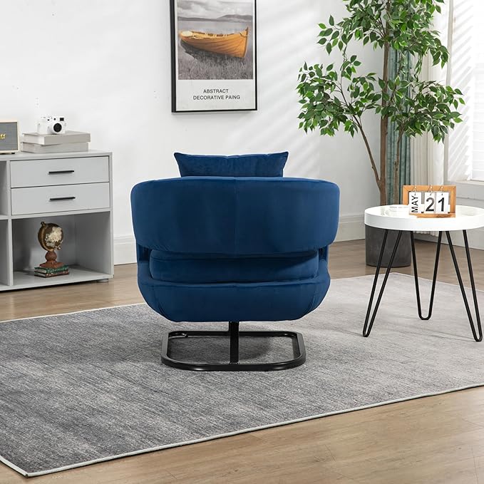 House Hold Upholstered Tufted Living Room Chair Textured Velvet Fabric Accent Chair with Metal Stand