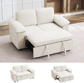 60 Modular Sectional Loveseat Couch with Pull Out Bed Modern 2 Seater Sleeper Convertible Sofa Bed Chenille Sectional Love seat Couches for Living Room Bedroom Office Small ApartmentBeige