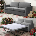 BALUS Full Pull Out Sofa Bed 71 Width 2-in-1 Velvet Loveseat Sleeper Sofa Pullout Couch Bed with Memory Foam Pillows and Mattress for Living Room Furniture Office Apartment Small Space Light Grey
