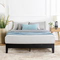 Mellow Naturalista Grand 12 Inch Solid Wood Platform Bed with Wooden Slats Easy Assembly Queen Black