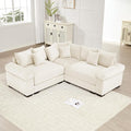 Cloud Couch Modular Sectional Sofa Oversized Convertible Sofa Sectional Couches for Living Room Comfy Corduroy Upholstery Couch Deep Seat Extra-Wide Armrests Couches Beige