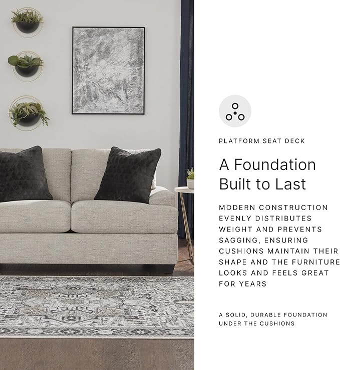 Signature Design by Ashley Vayda Contemporary Loveseat for Living Room Beige
