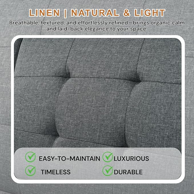 63 Loveseat Sofa Convertible Sofa Bed 5-Position Adjustable Backrest Sleeper Chair Guest Bed for Studio Apartment Basements Cabins Dorm Grey.
