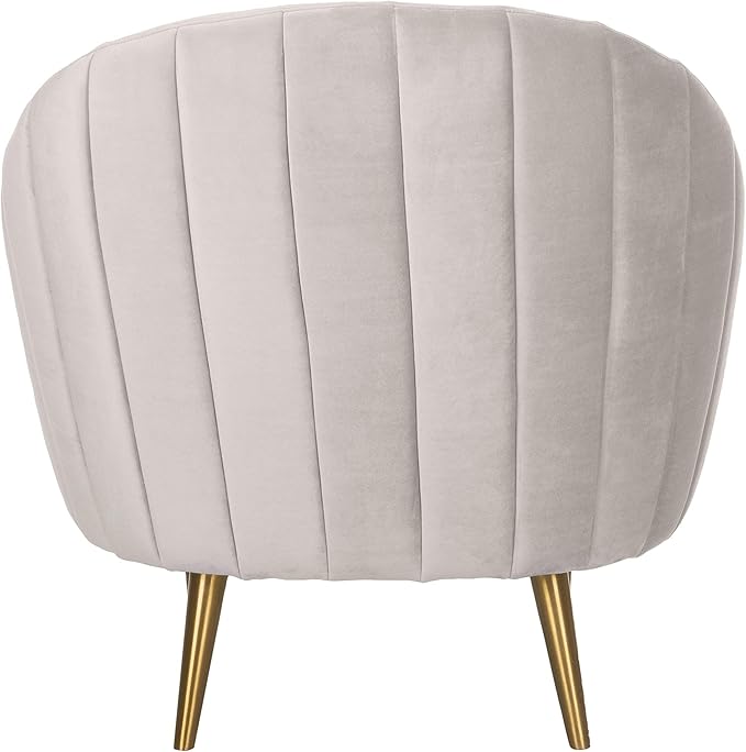 Safavieh Couture Home Razia Retro Glam Pale Taupe Velvet Channel Tufted Tub Chair