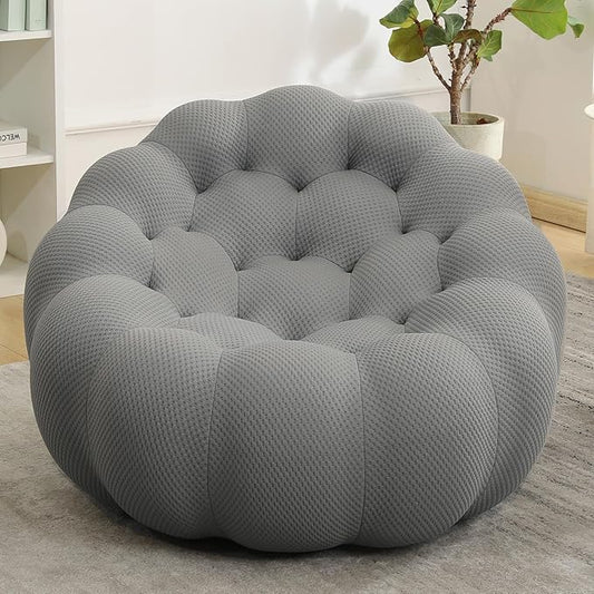 Bean Bag Grey Chair for Bedroom Small Comfy Chairs for Living Room Small Space Comfortable Corner Reading Chair for Adults/Teens No Assembly Required 350 LBS Capacity (Grey)