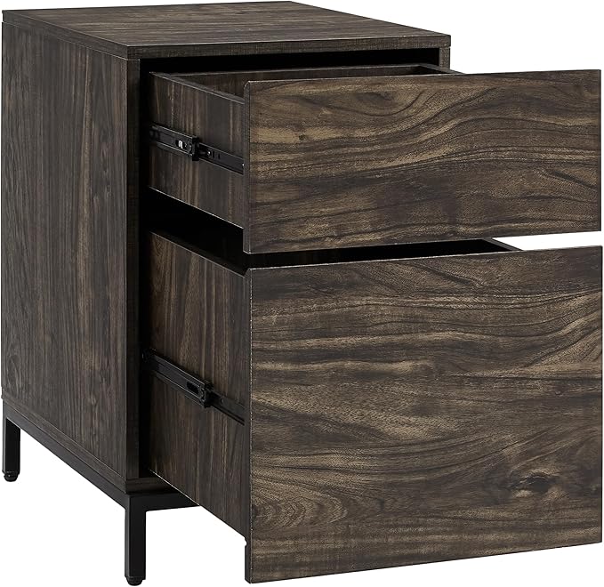 Crosley Furniture Jacobsen File Cabinet for Home Office Organization and Filing Storage Brown