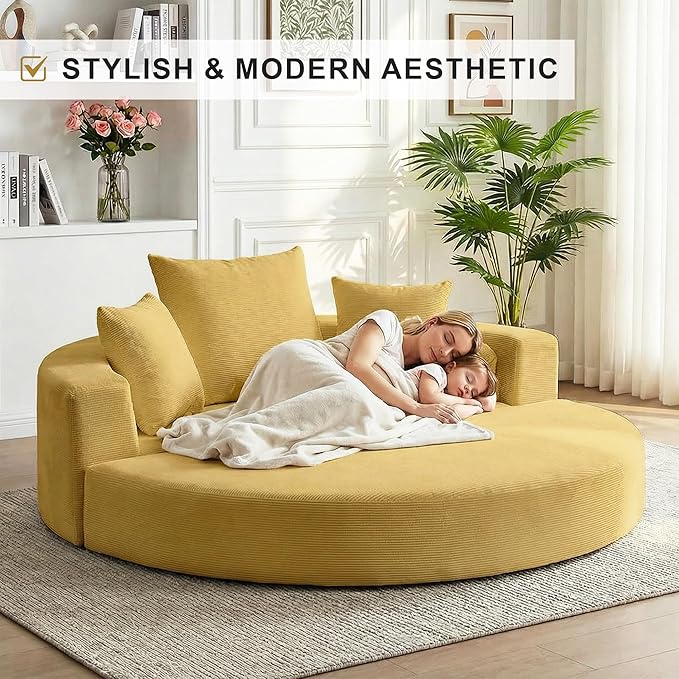 Casaphoria 67'' Sleeper Sofa for Small SpacesConvertible Foldable Couch Bed with ArmrestsSpace Saving Guest Bed for ApartmentsDormsLiving Room(Yellow)