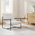 Modern Accent Chair for Living RoomArm Chair with Metal FrameUpholstered Armchair with Soft Cushion for Bedroom Lounge Reading Room (Beige)