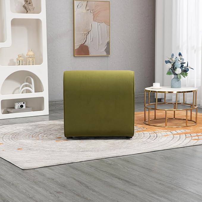 House Hold Accent Chair with Ottoman Cushioned deep seat no armrest Accent Single Lazy Chair for Living Room