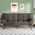 Opoiar Convertible Futon Sofa Bed71 Memory Foam Futon CouchDetachable CushionAdjustable Backrest &amp ArmrestLinen Modern Loveseat Sleeper Recliner for Living RoomOfficeApartmentClassic Grey