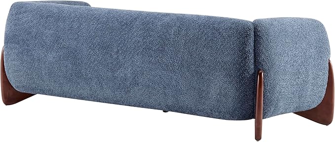 Christopher Knight Home Almab 82 Inches Sofa Couch Cozy Boucle Upholstered 3-Seater Sofa Wood Frame Couch Comfy Couches for Living Room and Office Modern Sofa Lounge Seating Navy Blue