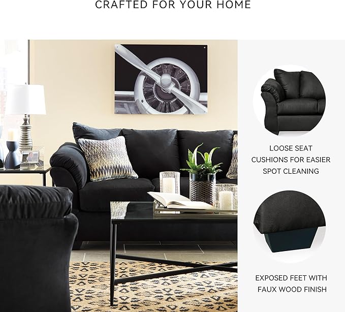 Signature Design by Ashley Darcy Classic Contemporary Sofa Black