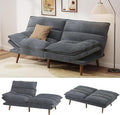 Pipishell Futon Sofa Bed Convertible Futon Adjustable Backrest &amp Armrests Corduroy Sleeper Couch for Small Spaces Living Room Office Guest Room (Asphalt Grey 66 Inch)