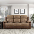 Lexicon Marianna Polished Microfiber Double Reclining Sofa Brown