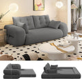 78.7 Convertible Folding Sofa Bed Queen Sleeper Sofa with Pillow Modern Teddy Fabric Futon Loveseat Couch High-Density Memory Foam Mattress for Living Room Guest Use Office Apartment Grey