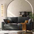 71” Loveseat Sofa Mid Century Modern Decor Love Seat Couches for Living Room Linen Fabric Deep Cushions Couch for Bedroom Solid and Easy to Install Love Seats Furniture (Blue Gray 71 Inch)