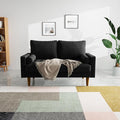 SILKIR Velvet Loveseat Sofa Love Seats Furniture for Small Spaces Mid-Century Modern Loveseats for Living Room Love Seat Couch 58 Inches Black