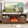 Fireplace TV Stand for Television up to 80 InchEntertainment Center with Adjustable ShelfMid-Century Modern Fluted TV Stand with 23 Electric FireplaceMedia Console for Living RoomBedroom