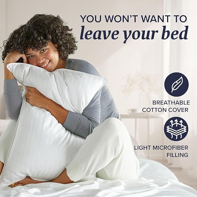 Beckham Hotel Collection Bed Pillows King Size Set of 2 - Down Alternative Pillow for Back Stomach or Side Sleepers