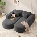 Modular Sectional Sofa BedConvertible Cloud Couches for Living Room2 Chaise Corduroy Boneless Couch Sleeper Sofa SetOversized Chaise Lounge Chair for BedroomNo Assembly RequiredGray 1PCS