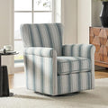 HULALA HOME Floral Fabric Swivel Rocking Chair Swivel Rocker with Removable Backrest &amp Shakeable and Turntable Metal Base Modern Single Sofa Chair for Living Room Nursery Blue